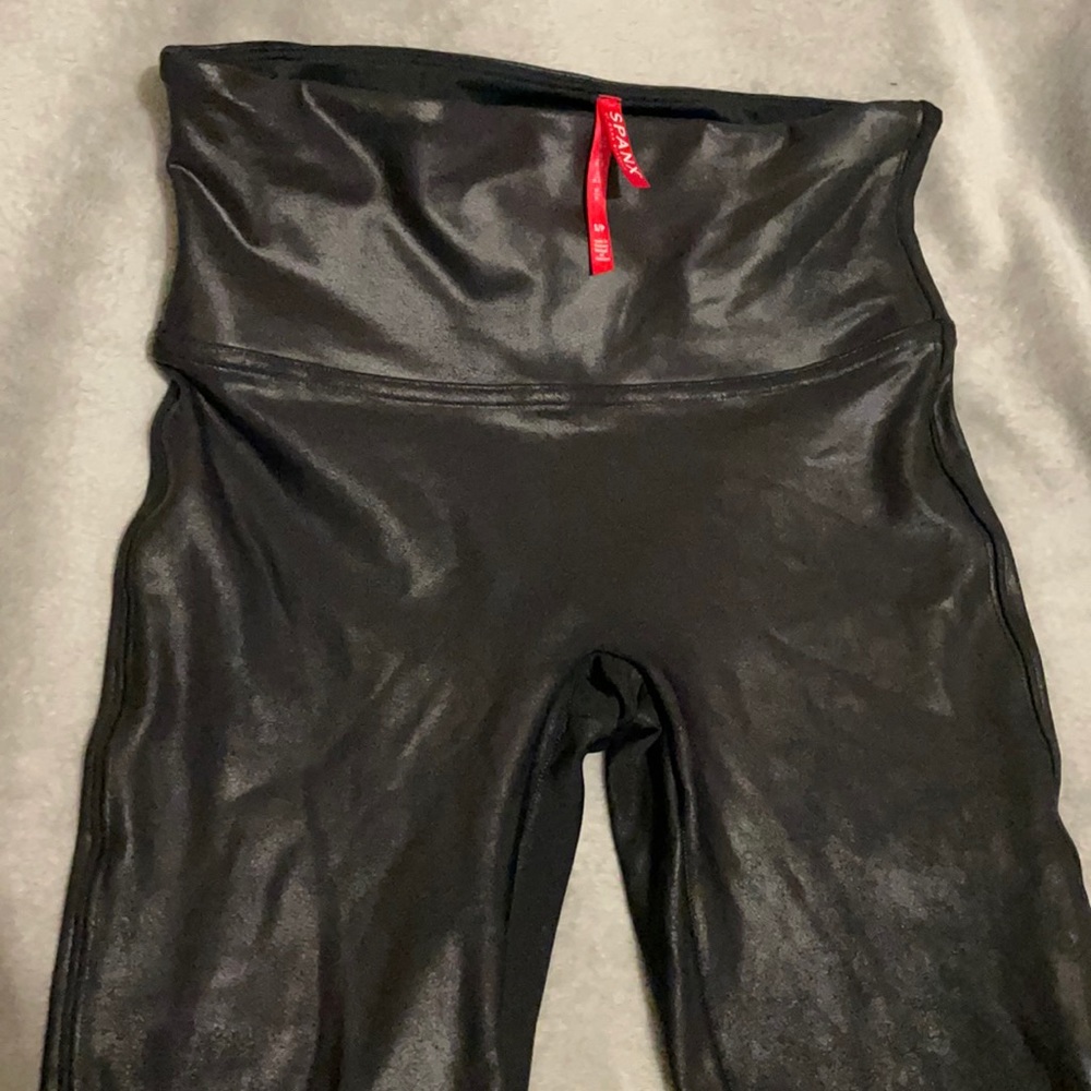 SPANX by Sara Blakey Black Faux Leggings Joggers S